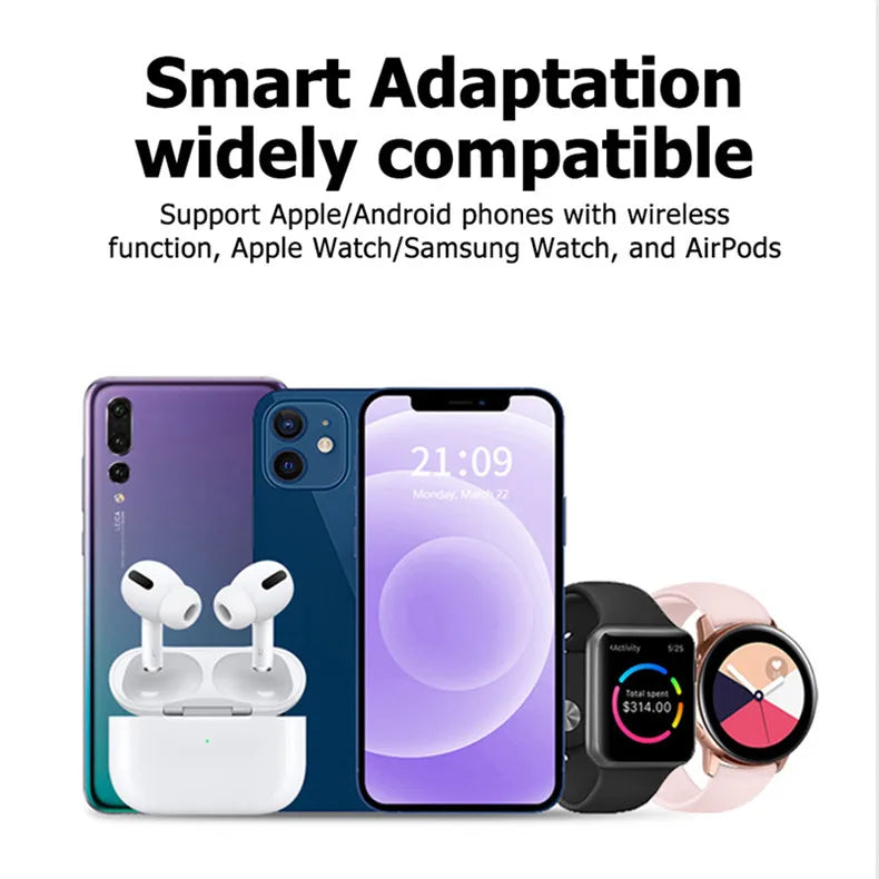3 in 1 Wireless Charger Stand Pad For iPhone Buds Dock Station