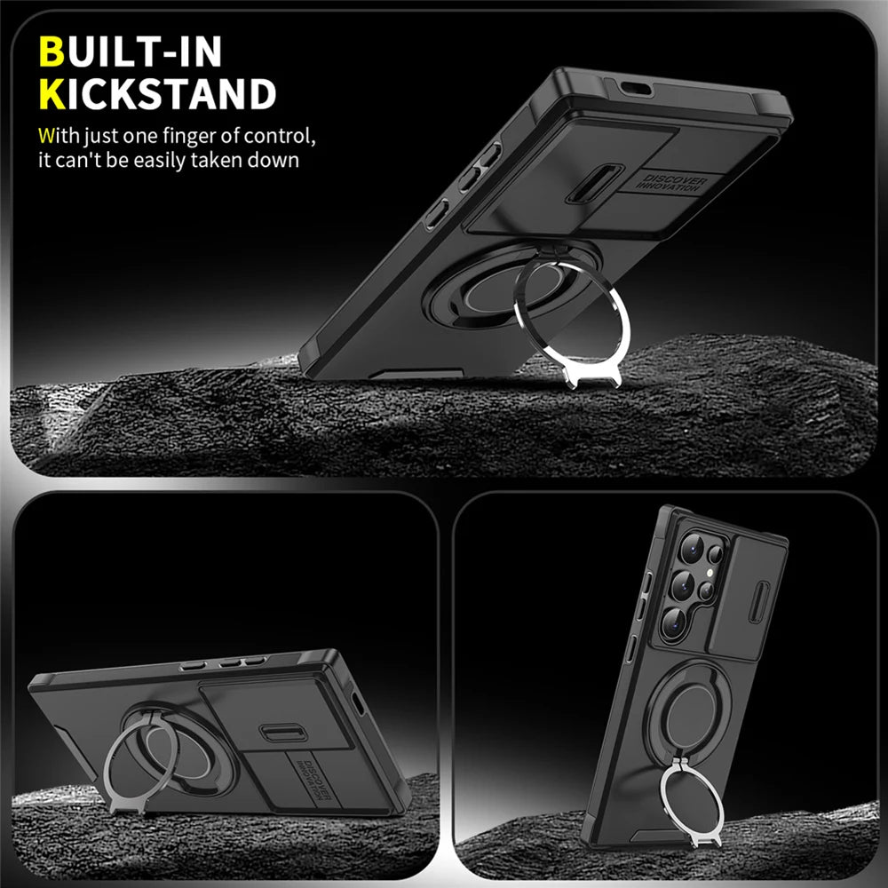 Slide Camera Protection Magnetic Stand Phone Defender Cover