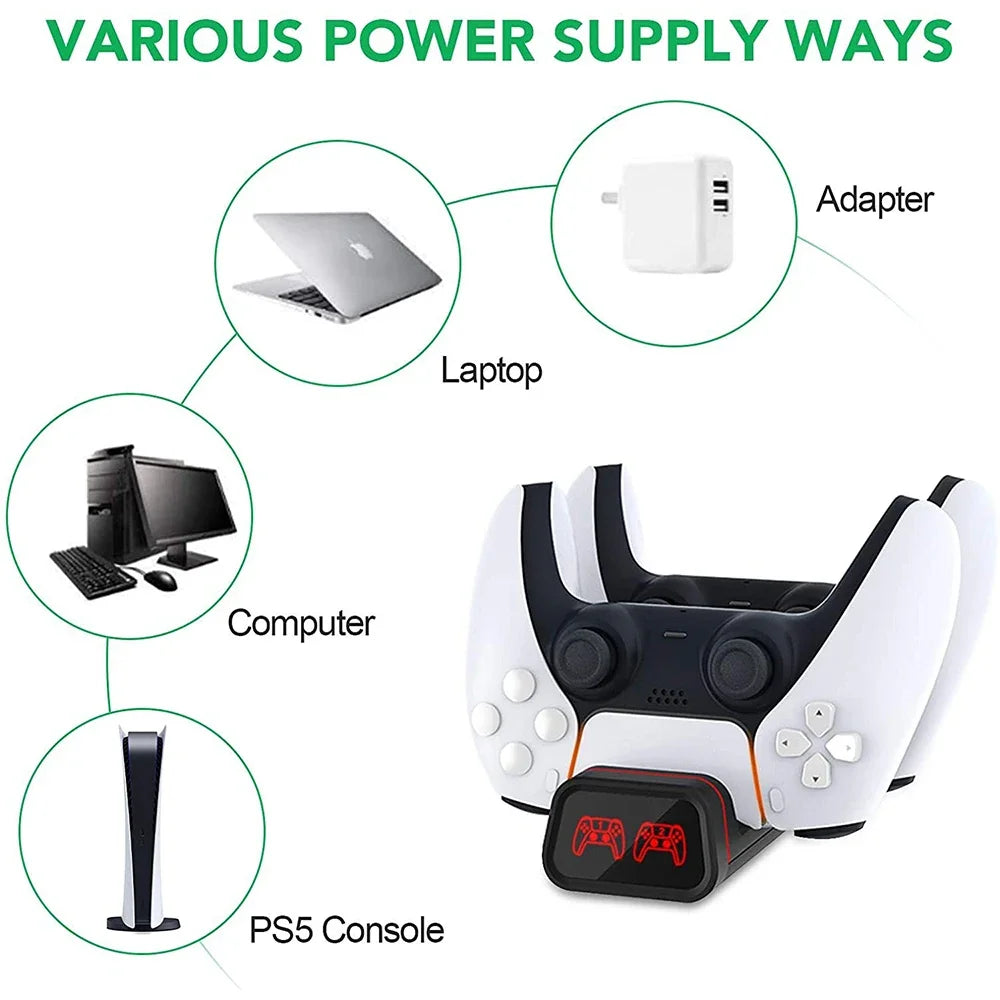 Dual Dock Handle Controller Charger Stand
