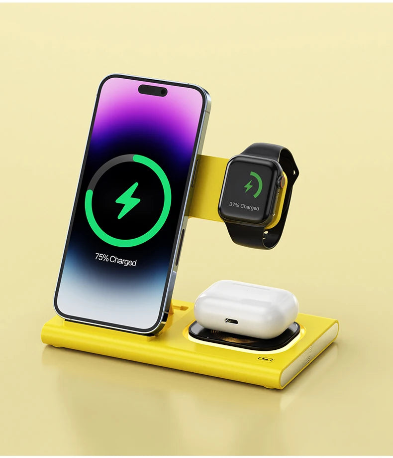 3 in 1 Wireless Charger Stand Pad For iPhone Buds Dock Station