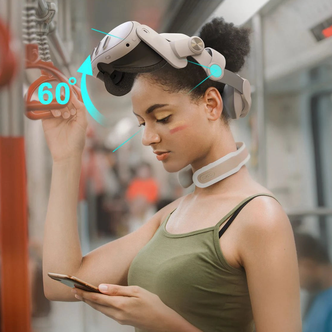 VR Headset Improve Comfort Adjustable Head Strap