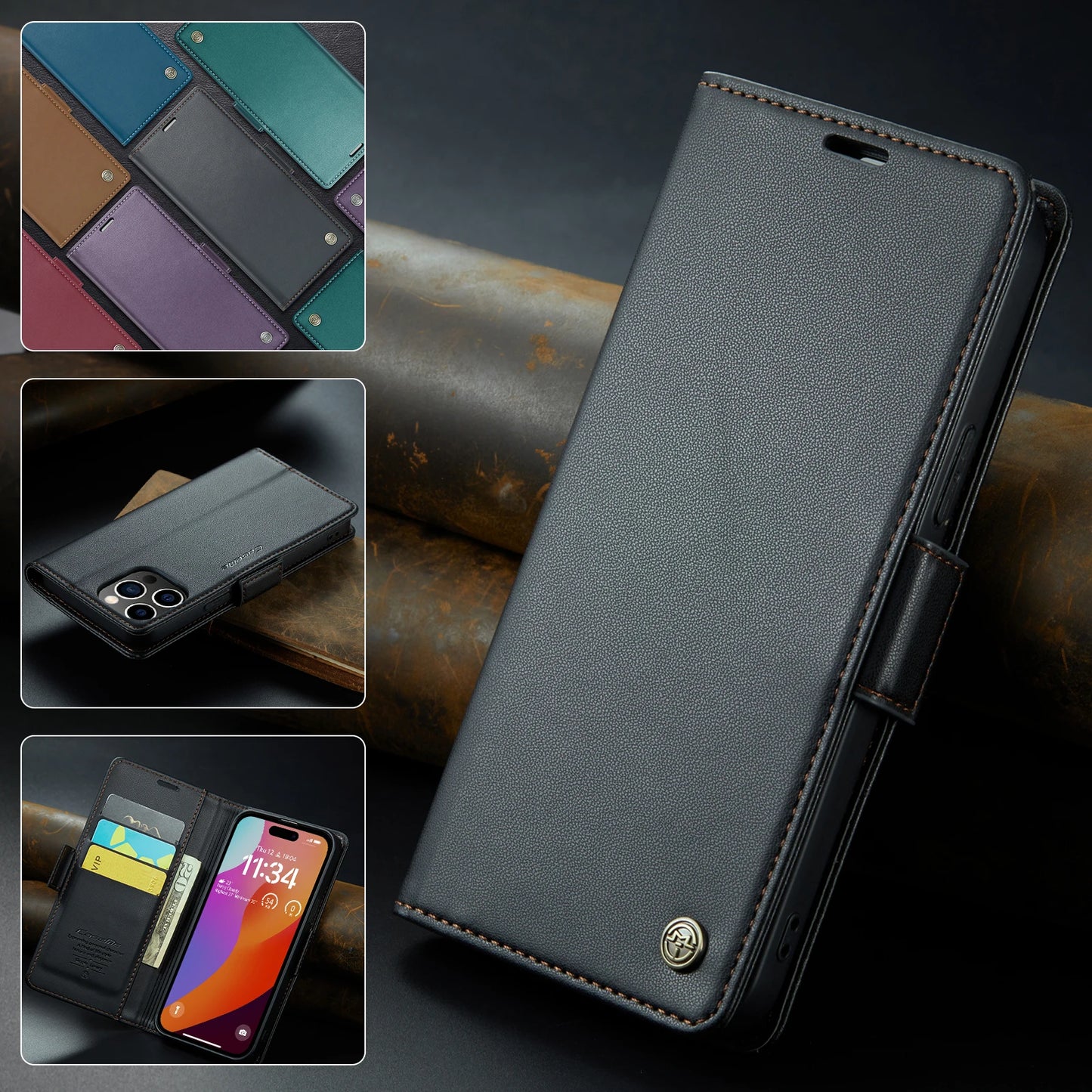 Leather Phone Case With Wallet cover