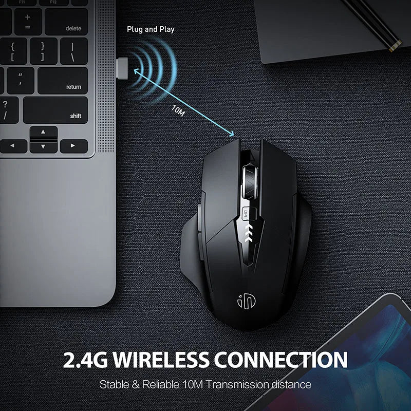 Ergonomic Rechargeable 2.4G Wireless Mouse 500mAh