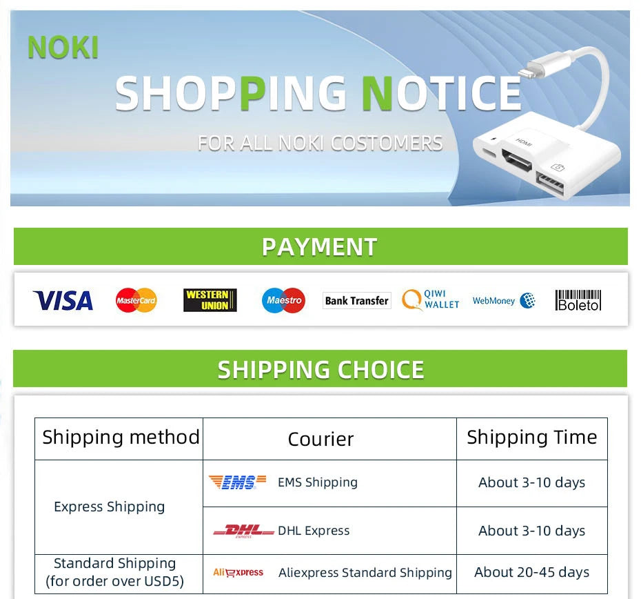 Light-ning to HDMI Adapter for iPhone iPad to TV