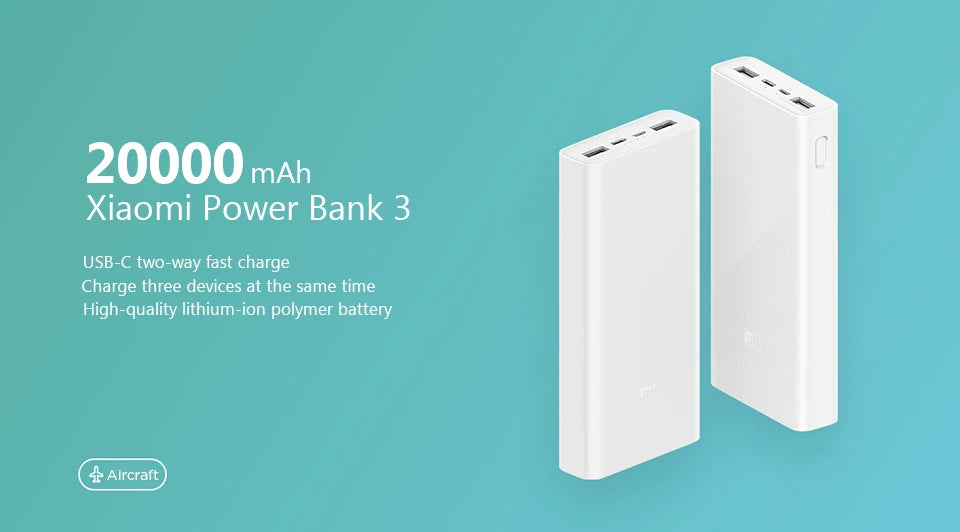 Xiaomi Power Bank 20000mAh 2-Way Quick Charging
