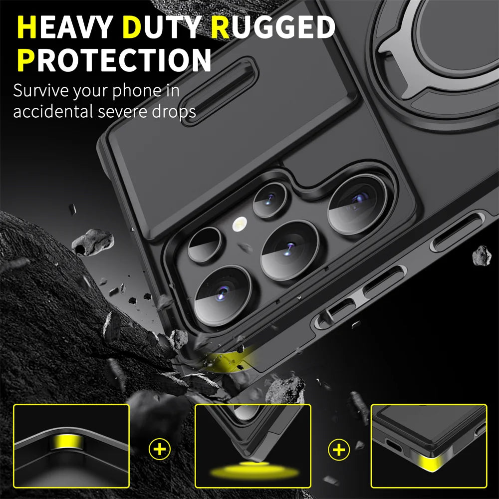 Slide Camera Protection Magnetic Stand Phone Defender Cover