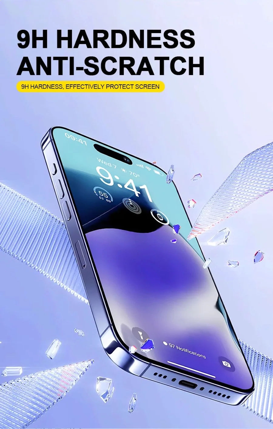 Tempered Glass Screen Protector Easy Install/Removal Kit 2Pcs