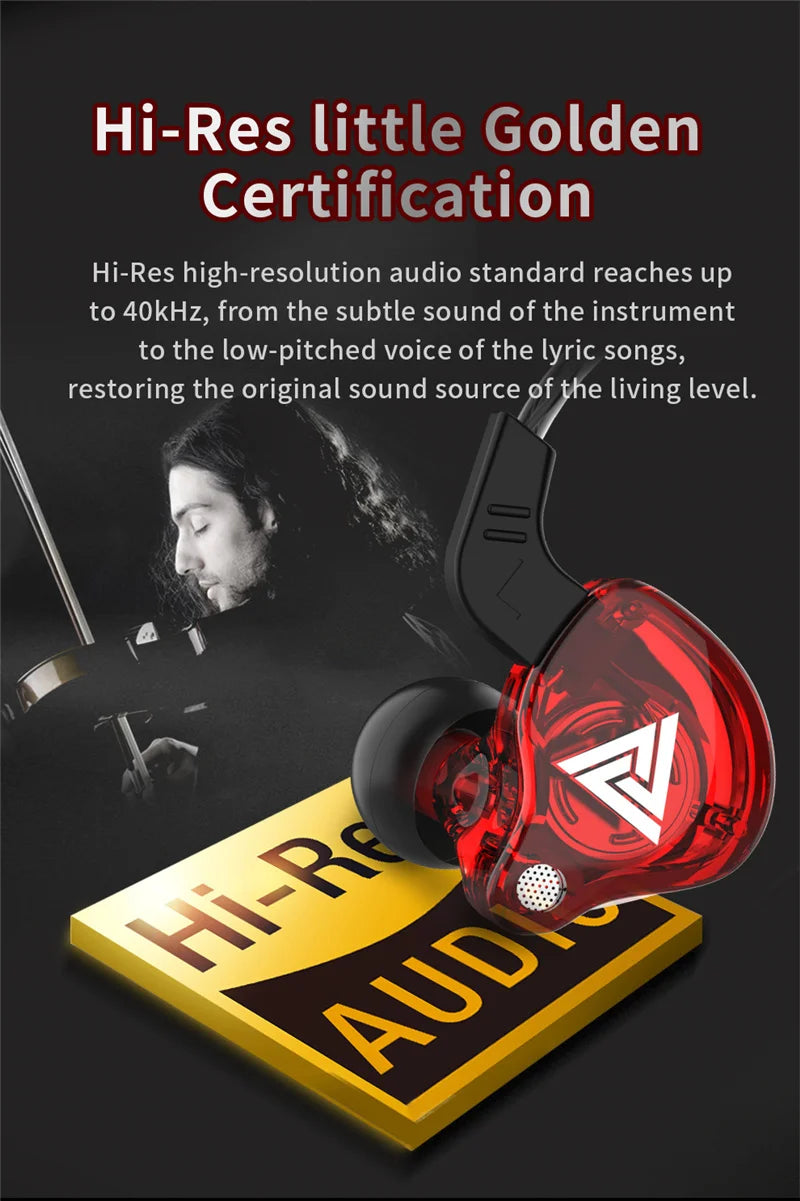 Original QKZ AK6 Copper Driver HiFi Wired Earphone