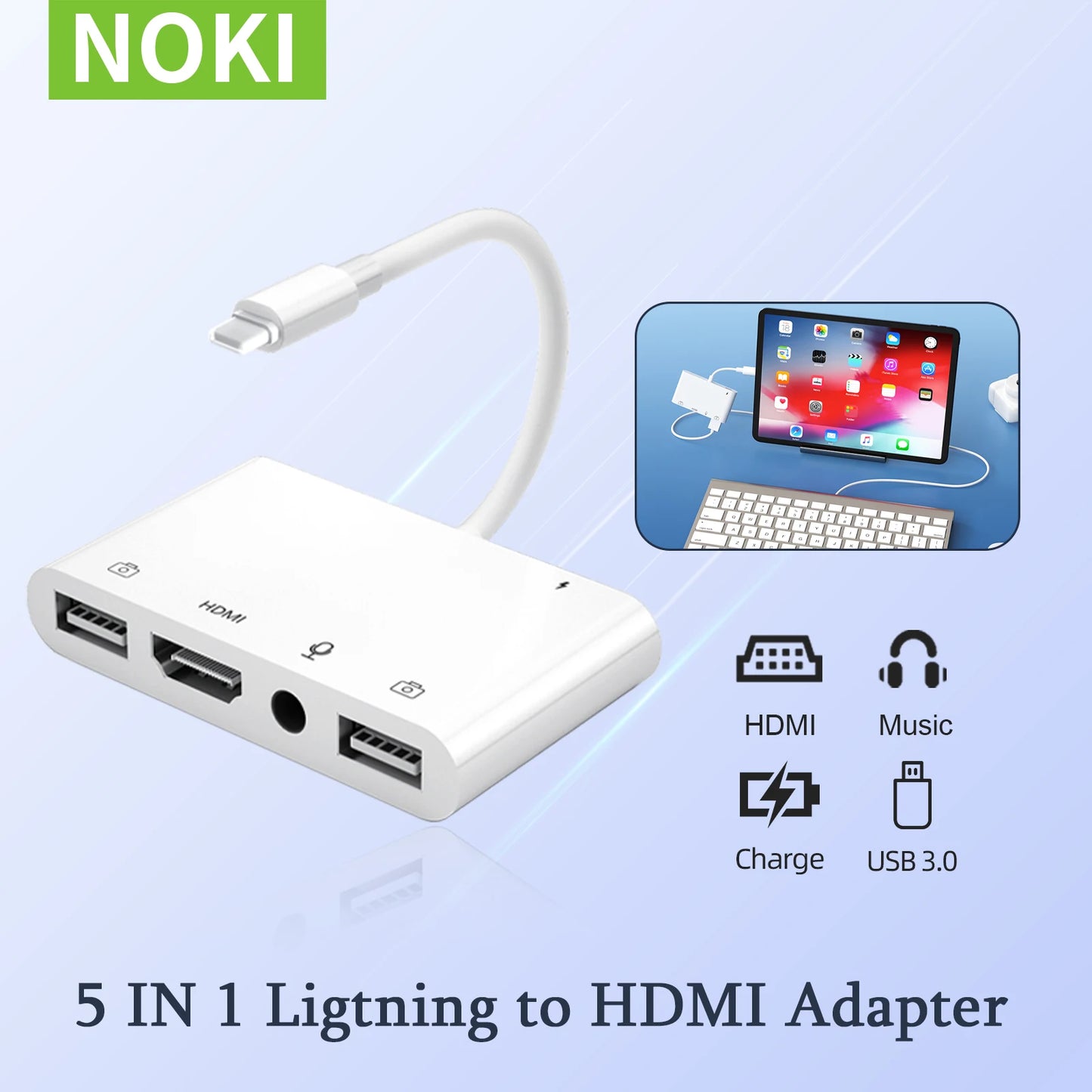 Light-ning to HDMI Adapter for iPhone iPad to TV