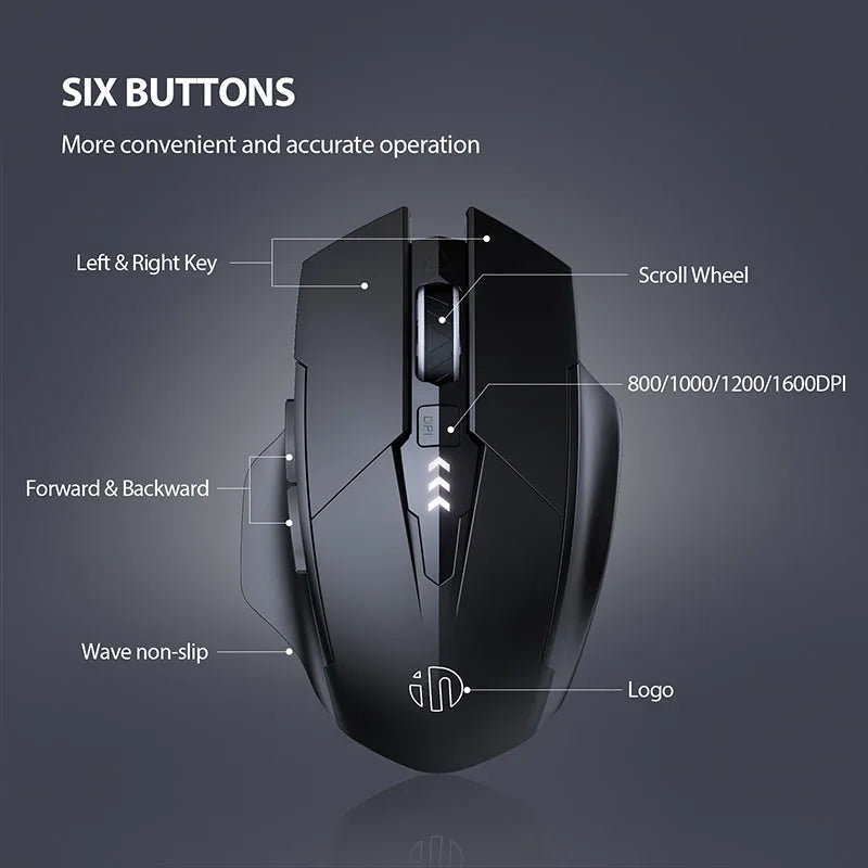 Ergonomic Rechargeable 2.4G Wireless Mouse 500mAh