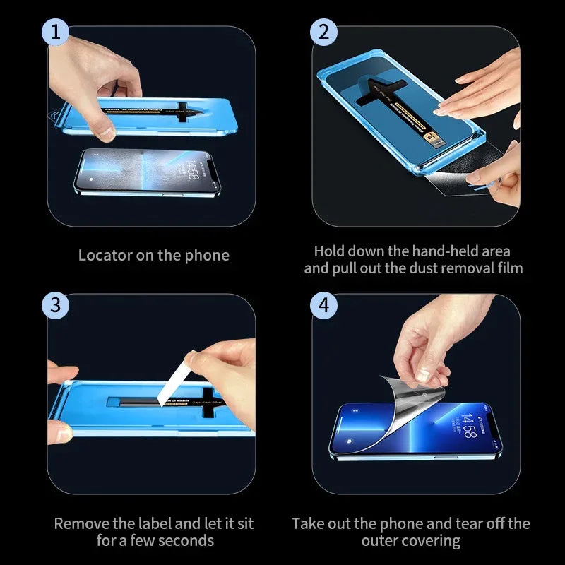 Tempered Glass Screen Protector Easy Install/Removal Kit 2Pcs