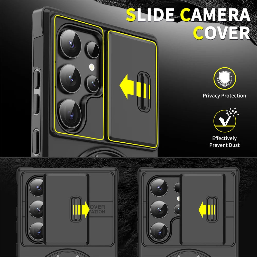 Slide Camera Protection Magnetic Stand Phone Defender Cover