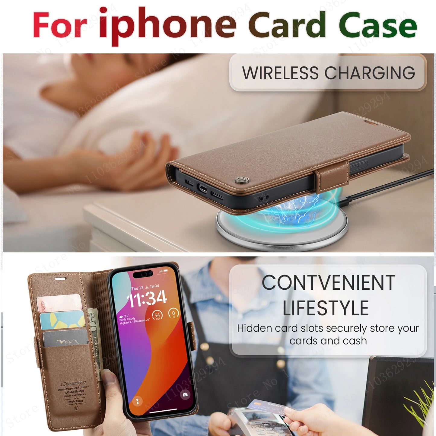 Leather Phone Case With Wallet cover