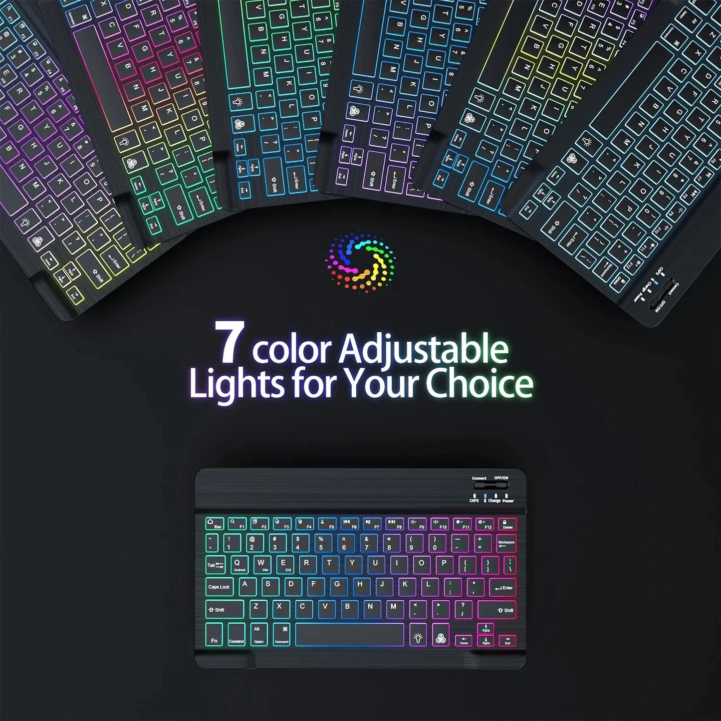 Mini Backlit RGB 10inch Bluetooth Wireless Keyboard mouse