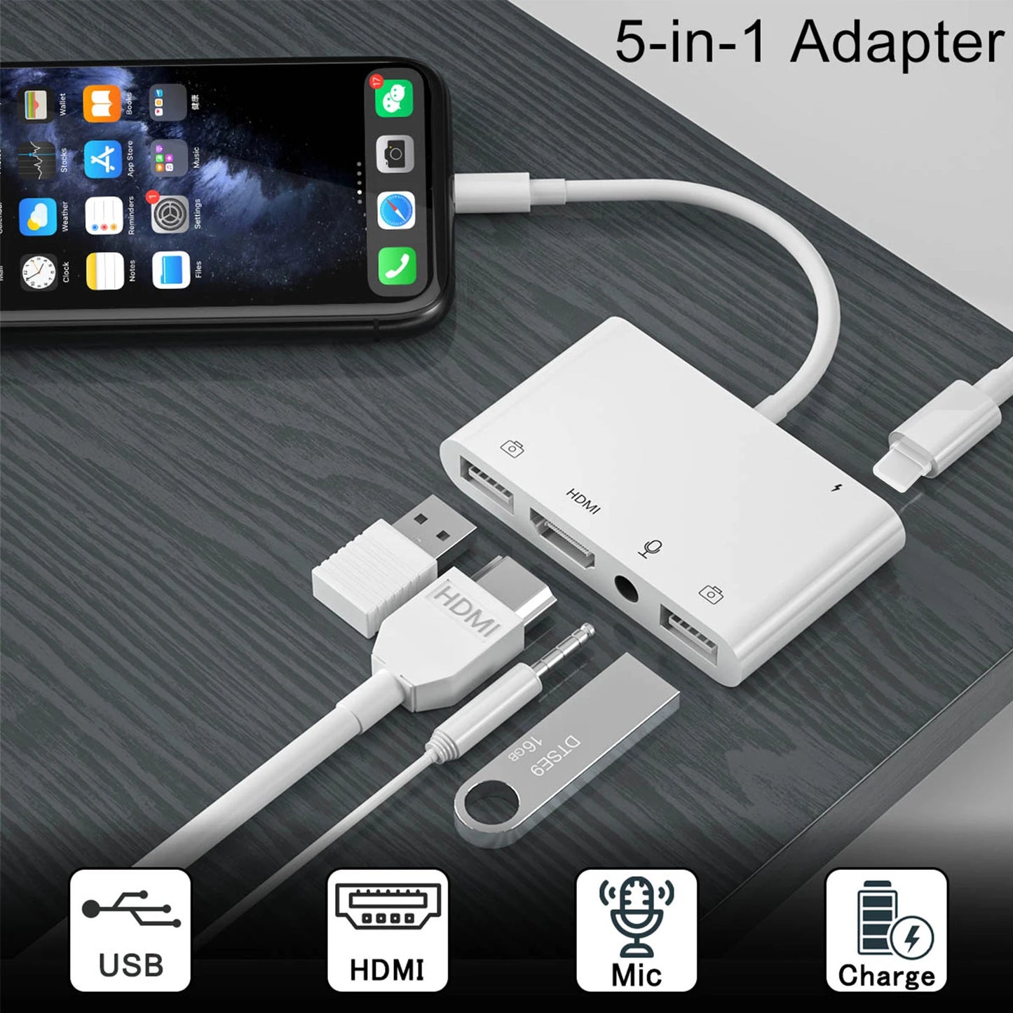 Light-ning to HDMI Adapter for iPhone iPad to TV