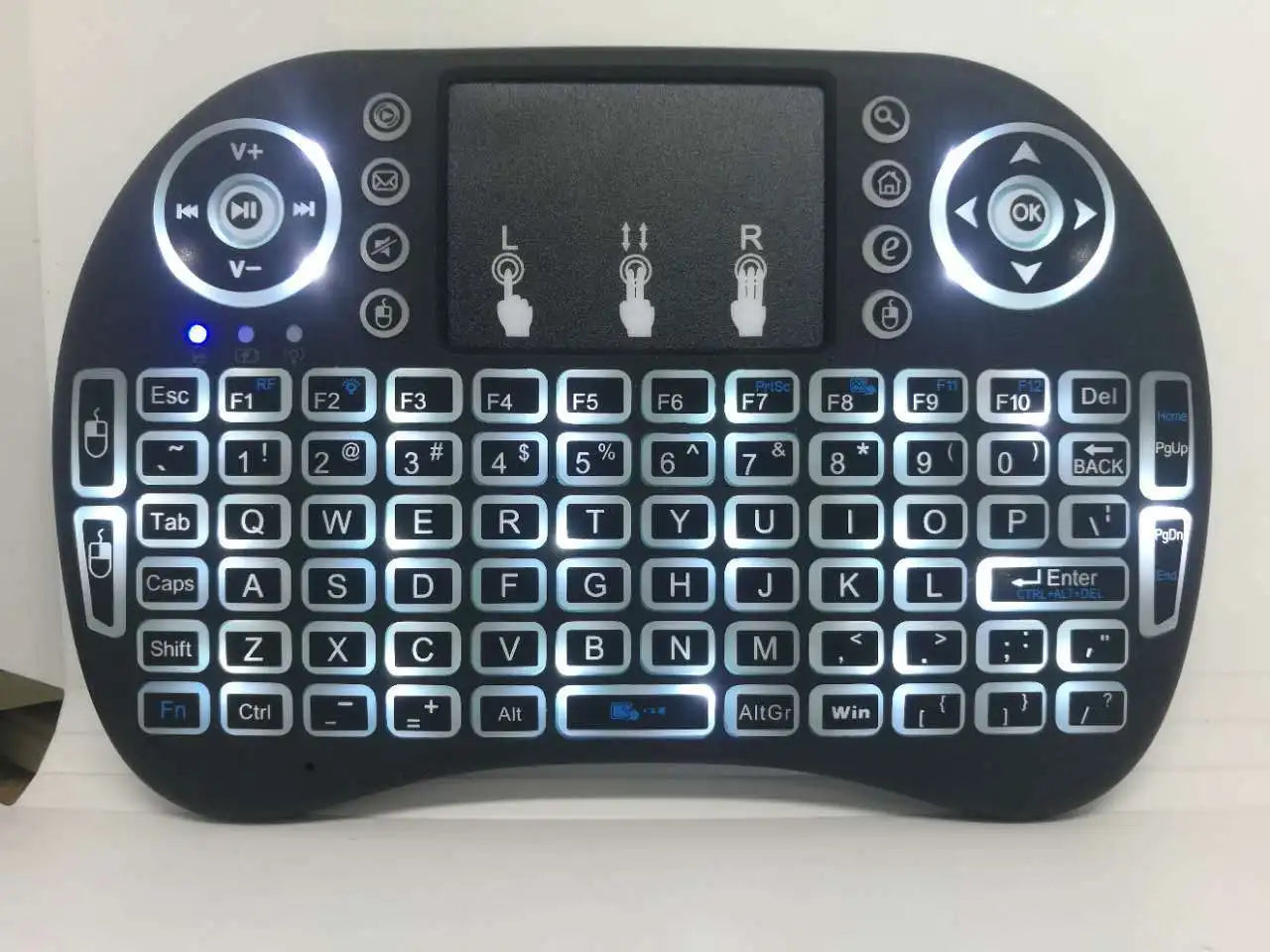 Backlit Mini Wireless Keyboard Mouse With Touchpad RGB