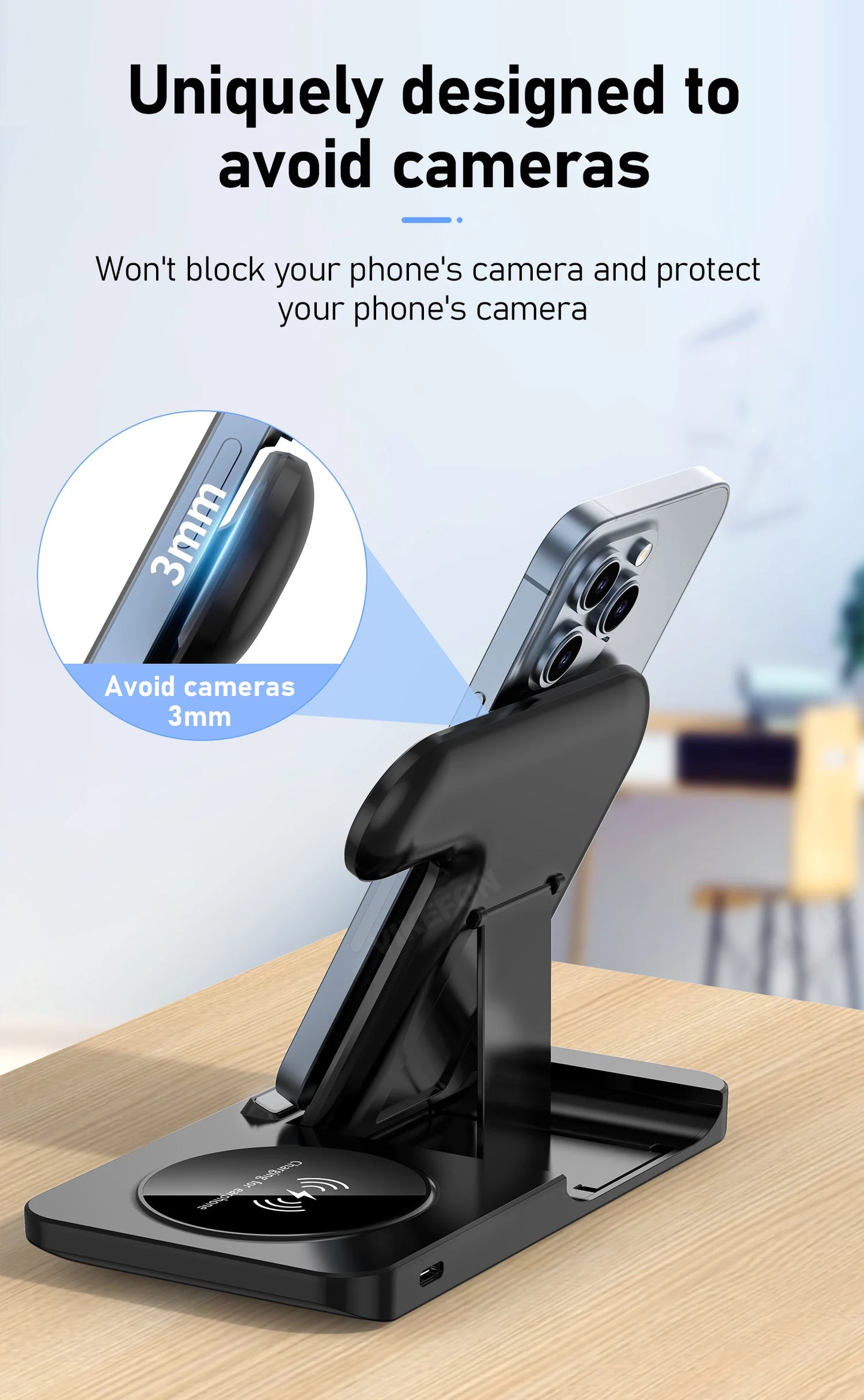3 in 1 Wireless Charger Stand Pad For iPhone Buds Dock Station