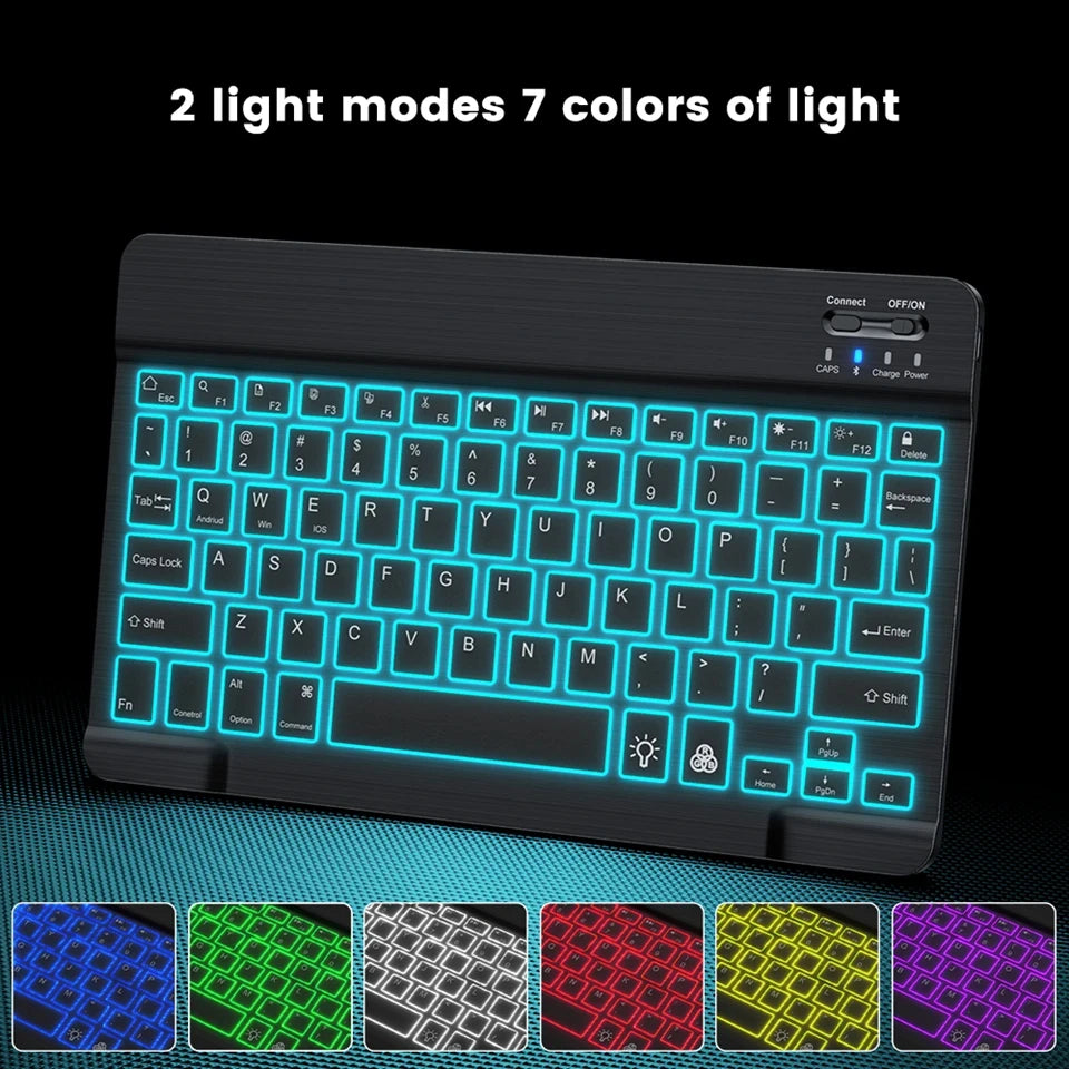 Mini Backlit RGB 10inch Bluetooth Wireless Keyboard mouse