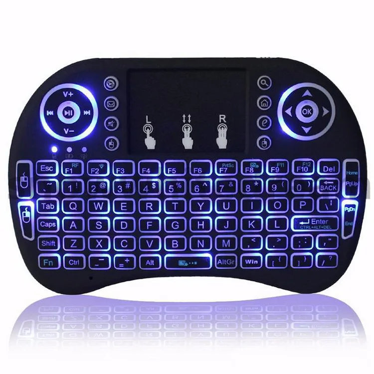 Backlit Mini Wireless Keyboard Mouse With Touchpad RGB