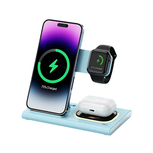3 in 1 Wireless Charger Stand Pad For iPhone Buds Dock Station