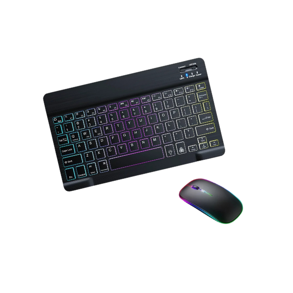 Mini Backlit RGB 10inch Bluetooth Wireless Keyboard mouse
