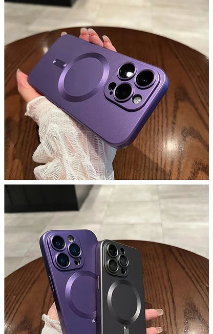 Luxury For Magsafe Wireless Charging Case For iPhone 15 11 13 12 14 Pro Max Plus Magnetic Phone Cases Lens Protector Matte Cover