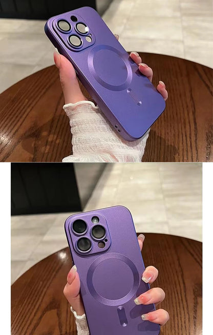 Luxury For Magsafe Wireless Charging Case For iPhone 15 11 13 12 14 Pro Max Plus Magnetic Phone Cases Lens Protector Matte Cover
