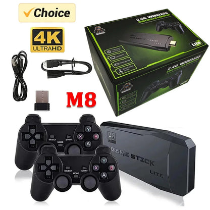 64GB 20000 Games Retro Video Game Consoles M8 Game Stick 4K 2.4G Wireless Console Dendy GameStick For GBA/MD/PS1 Children's Gift