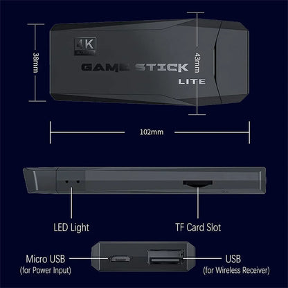64GB 20000 Games Retro Video Game Consoles M8 Game Stick 4K 2.4G Wireless Console Dendy GameStick For GBA/MD/PS1 Children's Gift