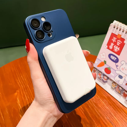 Luxury For Magsafe Wireless Charging Case For iPhone 15 11 13 12 14 Pro Max Plus Magnetic Phone Cases Lens Protector Matte Cover