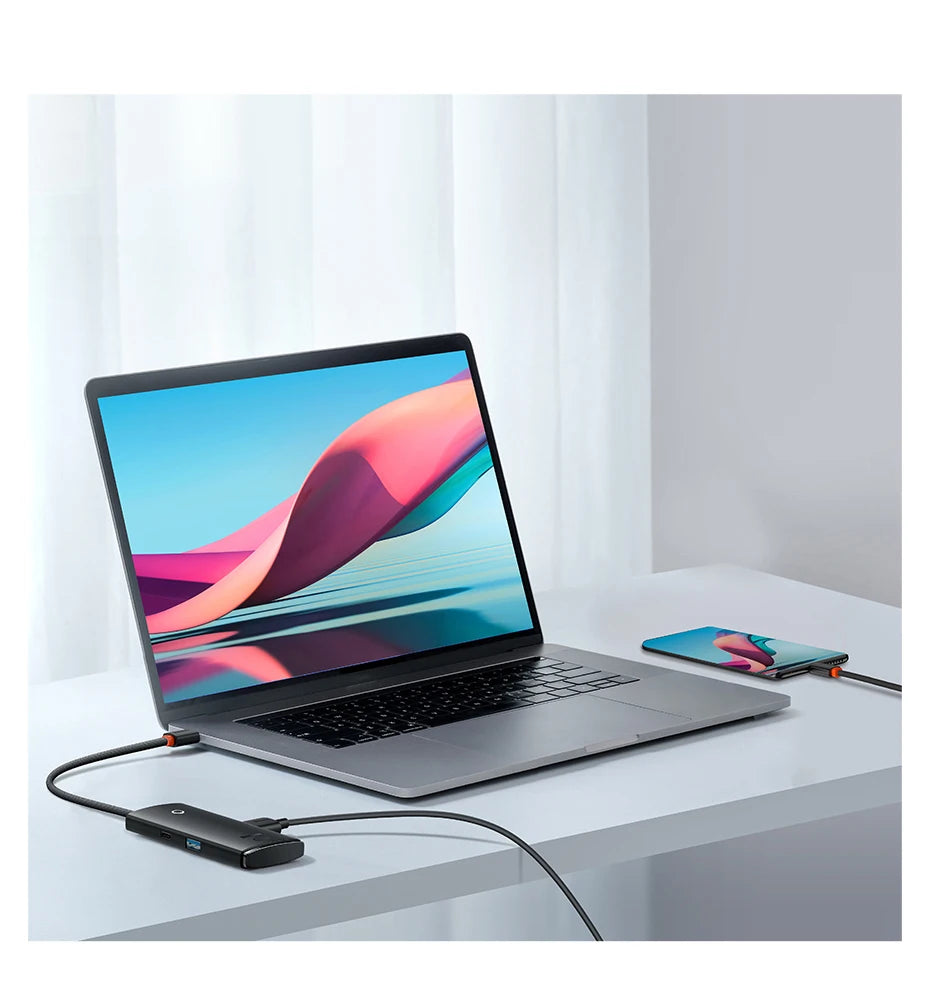 Baseus USB HUB Adapter 4 in 1 USB Type C to USB 3.0 HUB Splitter Adapter for MacBook Pro Air Huawei Mate 30 Docking Station HUB