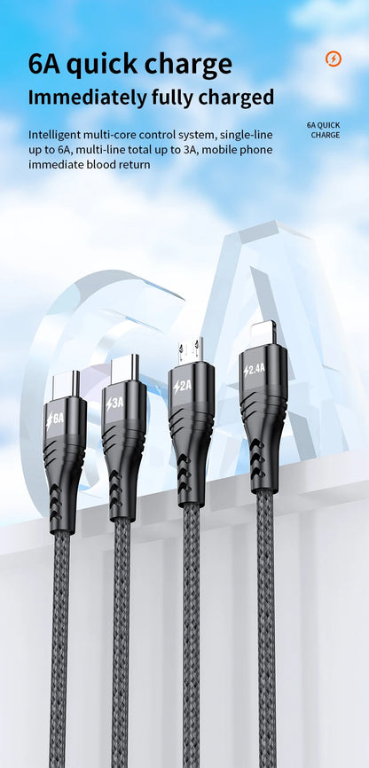 4 in 1 USB Type C Cable for iPhone