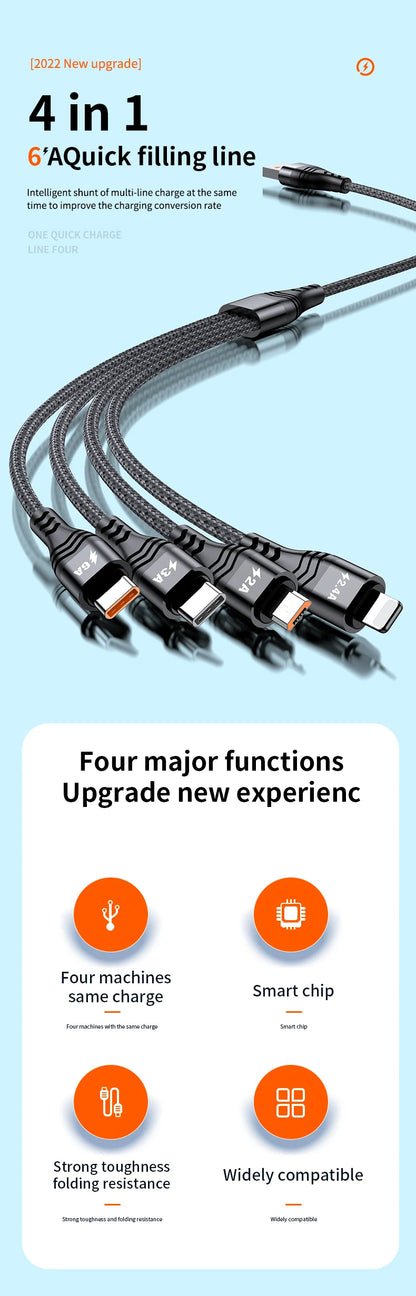 4 in 1 USB Type C Cable for iPhone