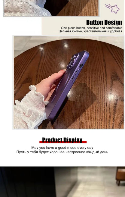 Luxury For Magsafe Wireless Charging Case For iPhone 15 11 13 12 14 Pro Max Plus Magnetic Phone Cases Lens Protector Matte Cover